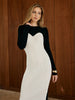 Clara | Elegantes Strickkleid mit Farbblockdesign