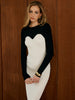Clara | Elegantes Strickkleid mit Farbblockdesign