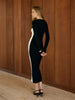 Clara | Elegantes Strickkleid mit Farbblockdesign