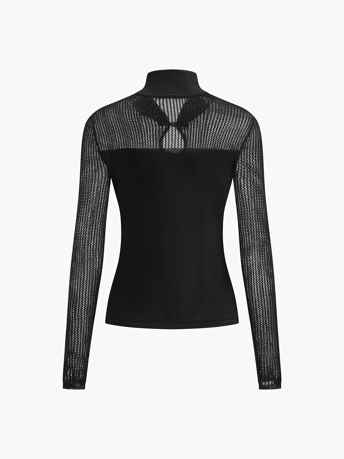 Clara | Semi-transparentes Strickoberteil mit Keyhole-Ausschnitt
