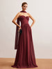 Romy | Gerafftes Maxikleid mit langen Riemen