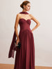Romy | Gerafftes Maxikleid mit langen Riemen