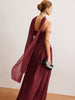 Romy | Gerafftes Maxikleid mit langen Riemen
