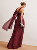Romy | Gerafftes Maxikleid mit langen Riemen
