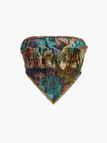 Leonie | Gefaltetes Blumen-Crop-Top