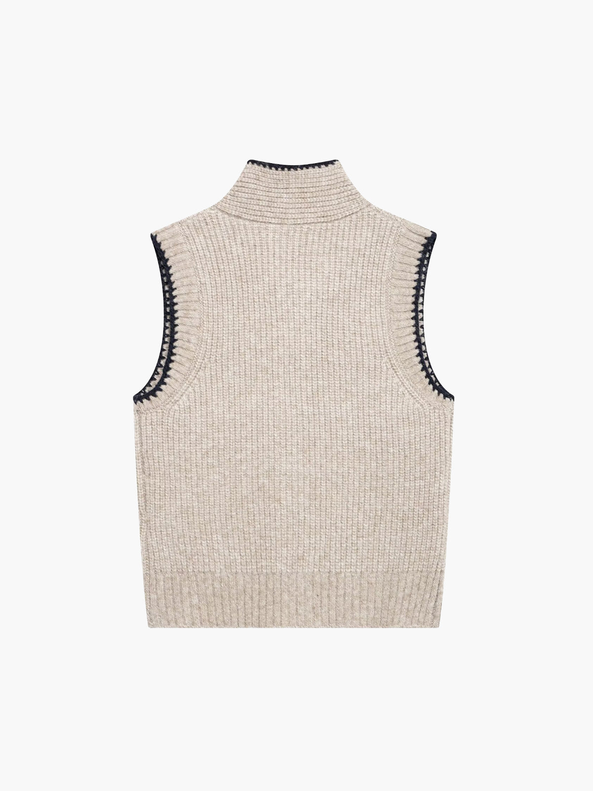 Lena | Pullover-Vest mit Kontrastbesatz und Halsband
