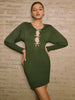 Elegante Akzente | Pulloverkleid mit Schleifenverzierung und Cutouts