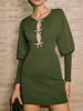 Elegante Akzente | Pulloverkleid mit Schleifenverzierung und Cutouts