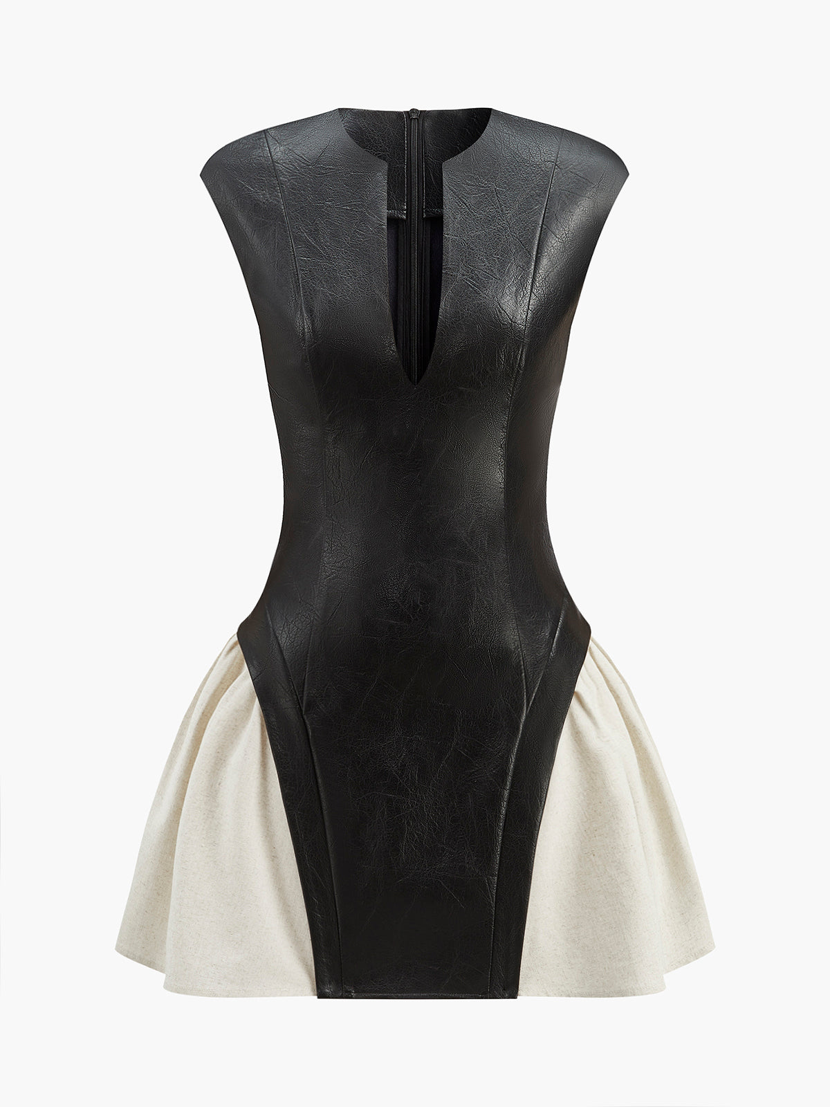 Carla | Stilvolles Kunstleder Kleid mit Cutout-Details