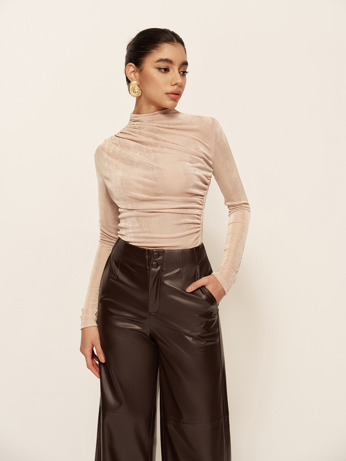 Sophie | Vielseitiges gerafftes Slim T-Shirt