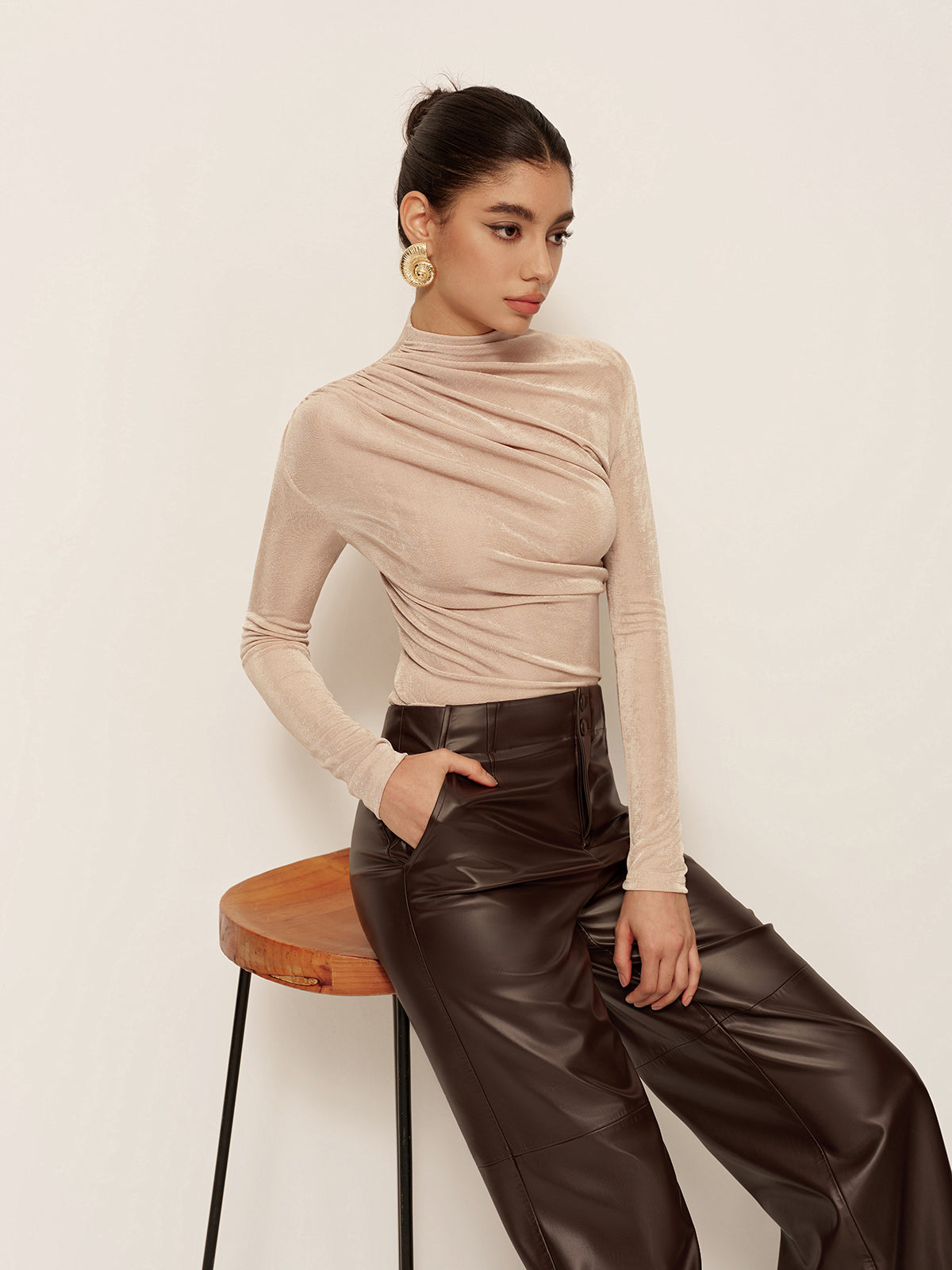 Sophie | Vielseitiges gerafftes Slim T-Shirt