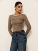 Thomas | Langärmliges Plissiertes Slim Panel T-Shirt