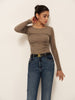 Thomas | Langärmliges Plissiertes Slim Panel T-Shirt
