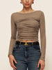 Thomas | Langärmliges Plissiertes Slim Panel T-Shirt