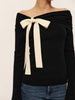 Emilia | Elegantes Strickoberteil mit Schleifen-Dekoration