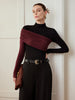 Mia | Farbblockiertes, plissiertes Jerseytop