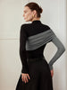 Mia | Farbblockiertes, plissiertes Jerseytop