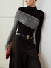 Mia | Farbblockiertes, plissiertes Jerseytop