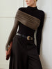 Mia | Farbblockiertes, plissiertes Jerseytop