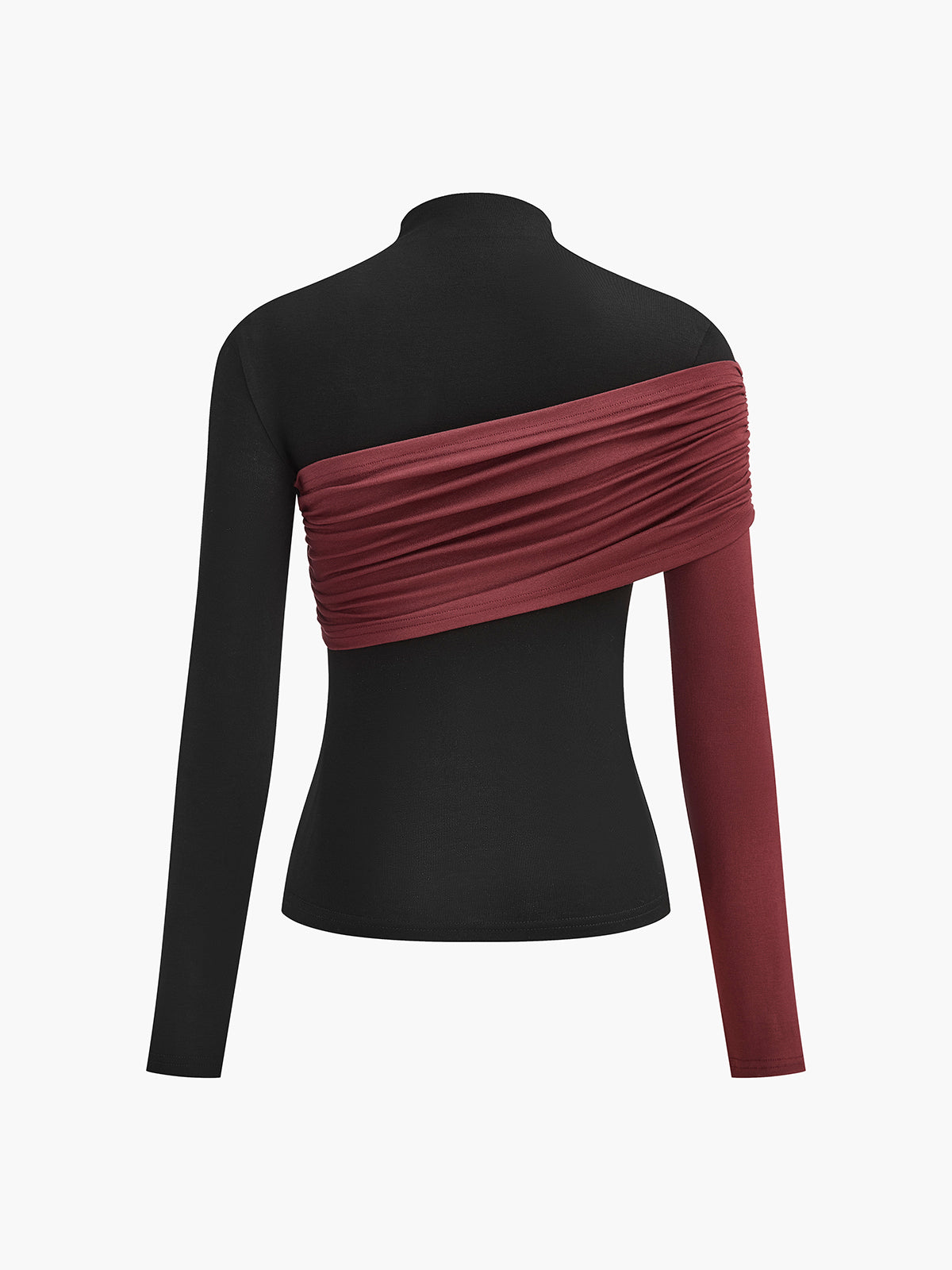 Mia | Farbblockiertes, plissiertes Jerseytop