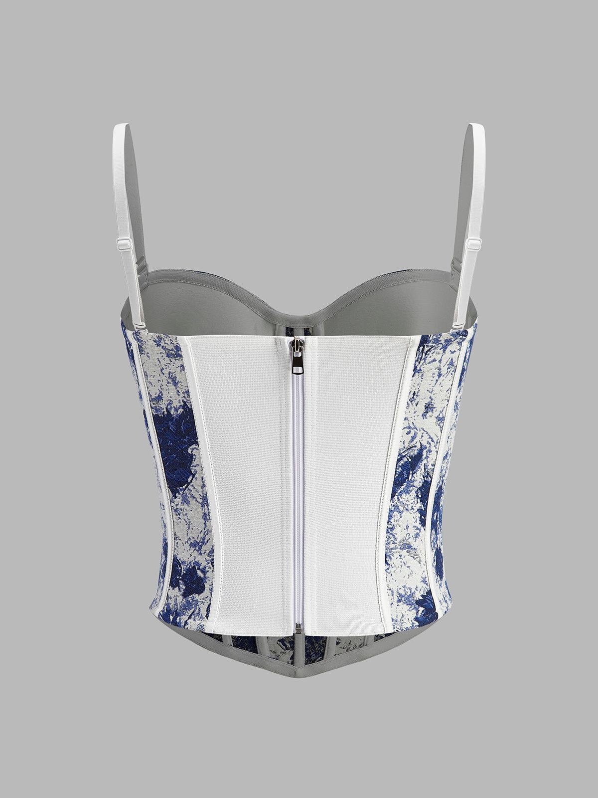 Emilia | Druckmotiviertes Reißverschluss-Korsett-Top