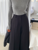 Lena | Hoch taillierte Falten-Hosen mit weitem Bein