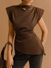 Clara | Elegante asymmetrische Bluse mit Kappenärmel