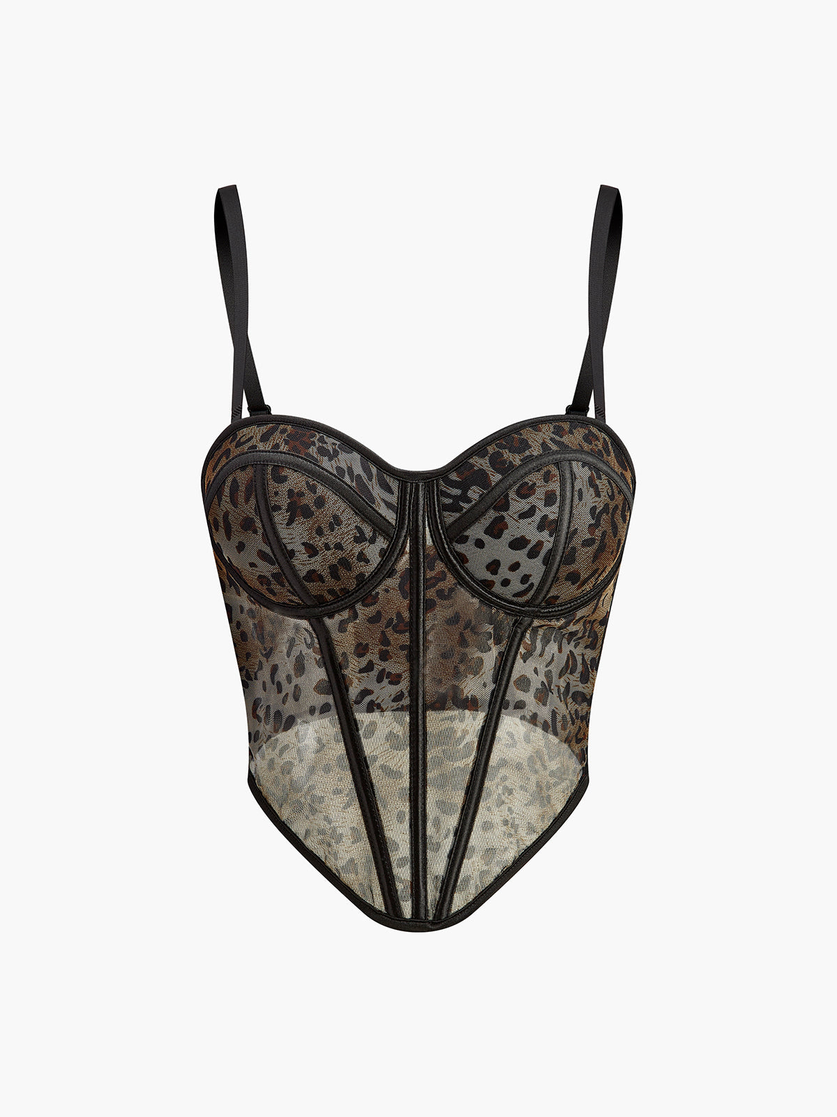 Clara | Leoparden-Print Korsett mit Spaghetti-Trägern