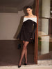 Clara | Off-Shoulder Farbblock Kleid mit Raffung