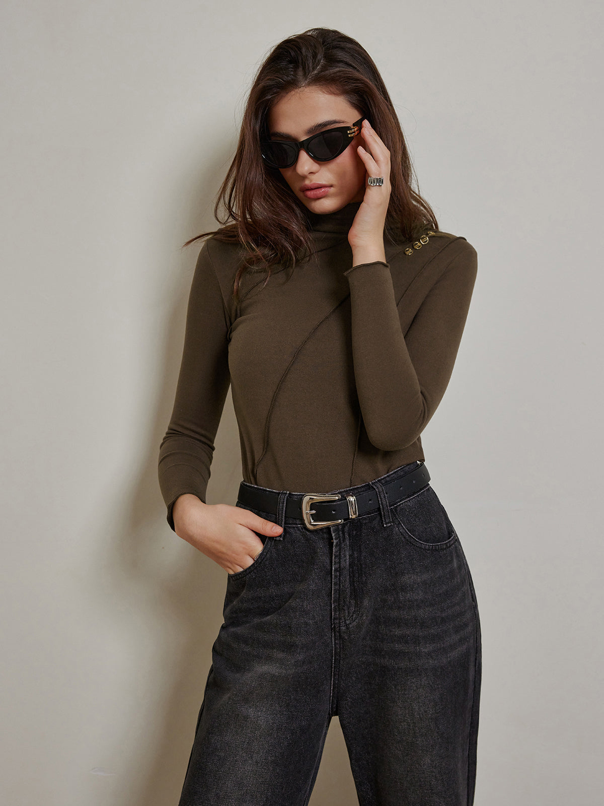 Maxine | Jersey Top mit Metalldetails