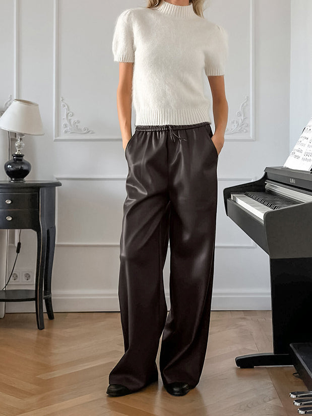 Felix | Trendige Kunstleder-Hosen mit Gummizug