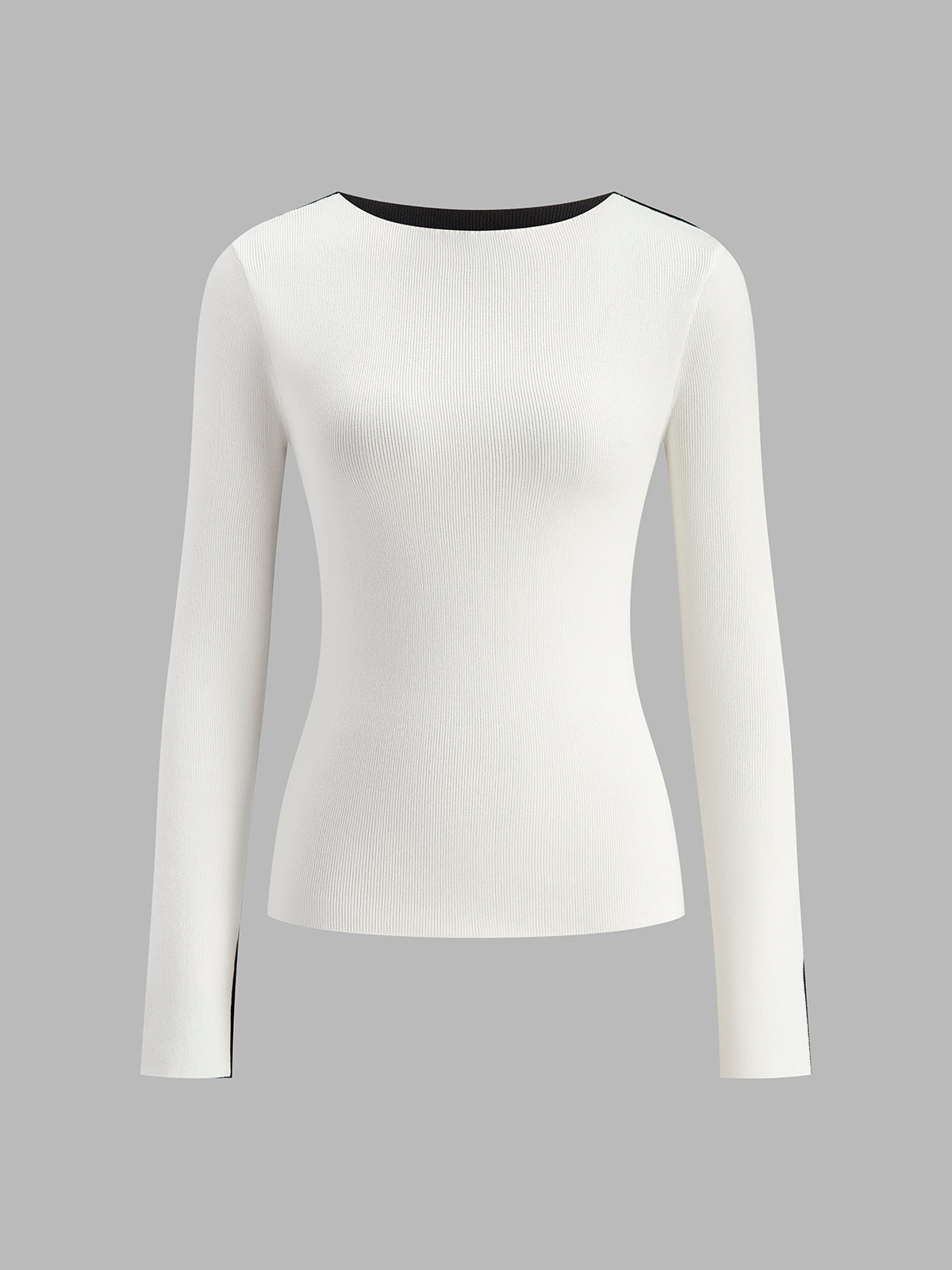 Maxi Shirt | Zweifarbige Strickoberteil