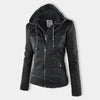 Benedikta | Wetterfeste Damen Lederjacke mit Kapuze