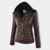 Benedikta | Wetterfeste Damen Lederjacke mit Kapuze