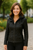 Benedikta | Wetterfeste Damen Lederjacke mit Kapuze