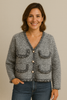 Karl | Elegante Tweed-Strickjacke mit rohem Saum