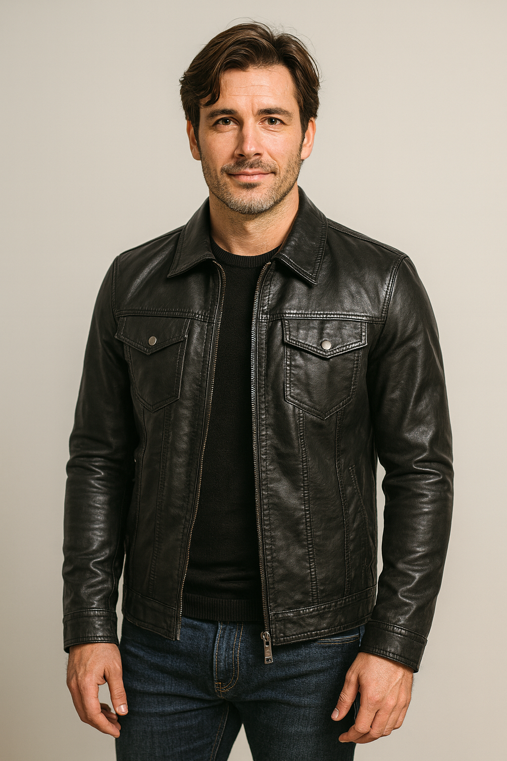 James | Premiumqualität Herren Lederjacke