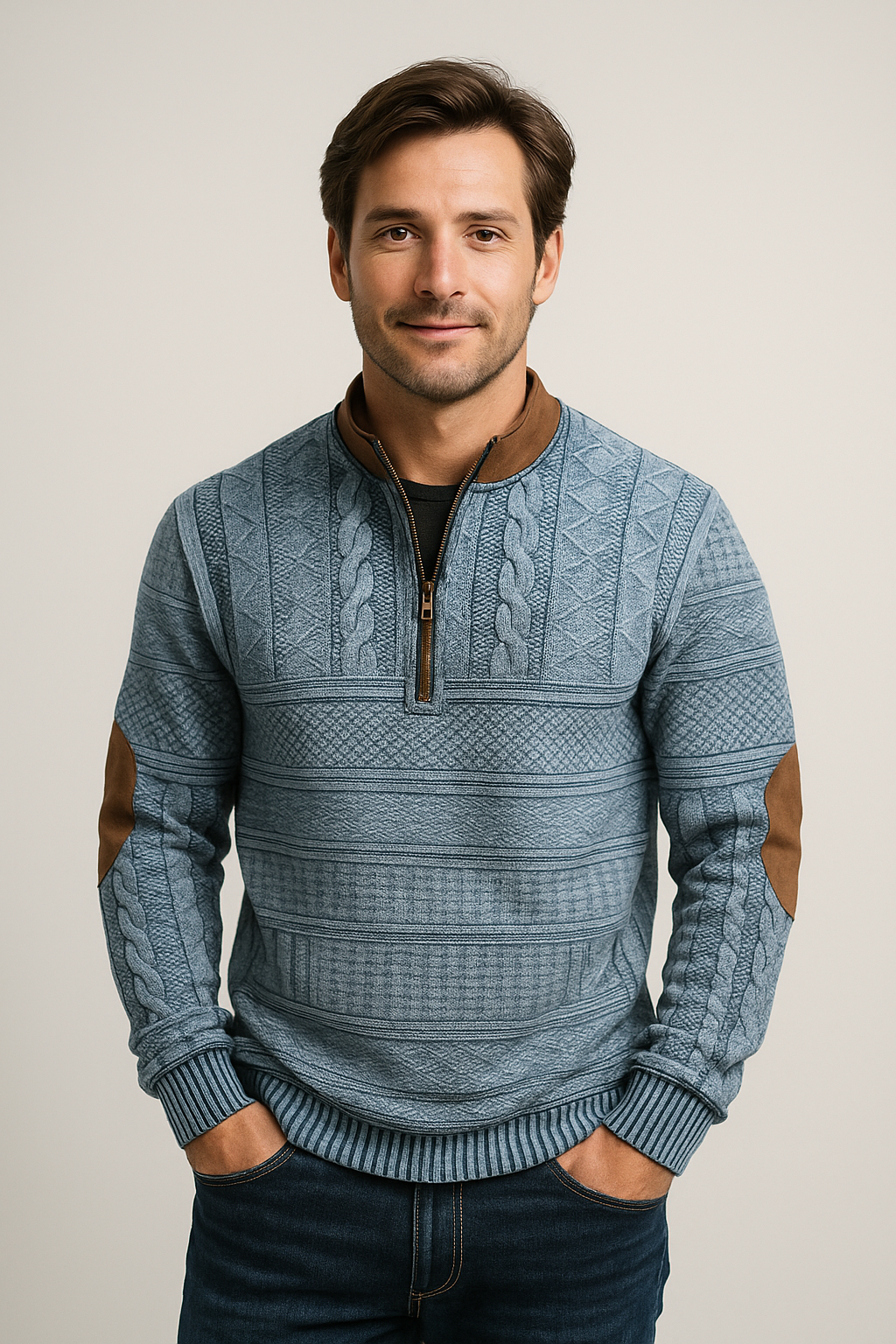 Jacob | Anton Strickpullover mit Reißverschlussdetail