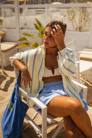 Kenna | Chemise Amélie - gelb und blau