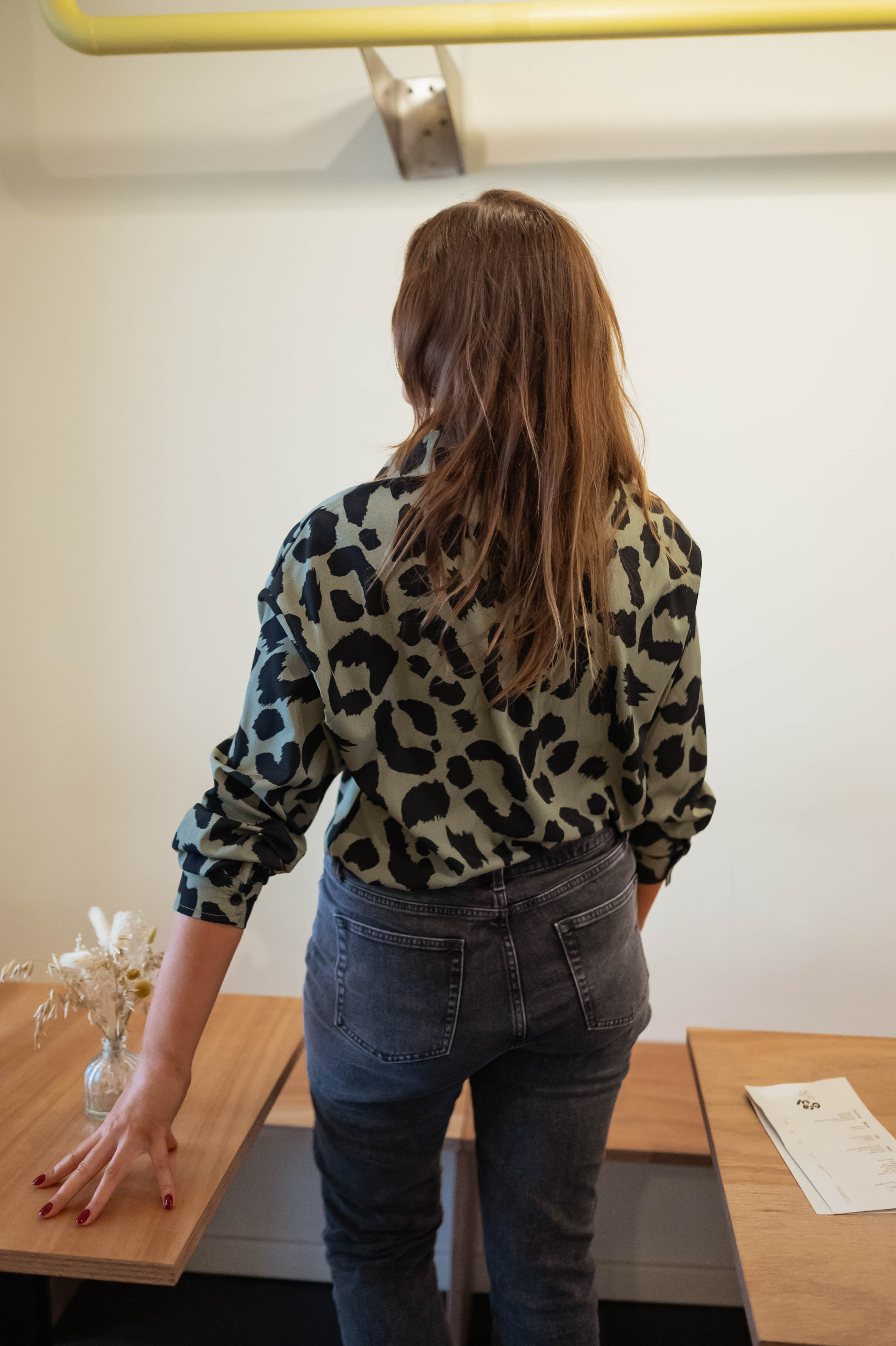 Jeremias | Chemisier Tymou - khaki mit Leopardenmuster
