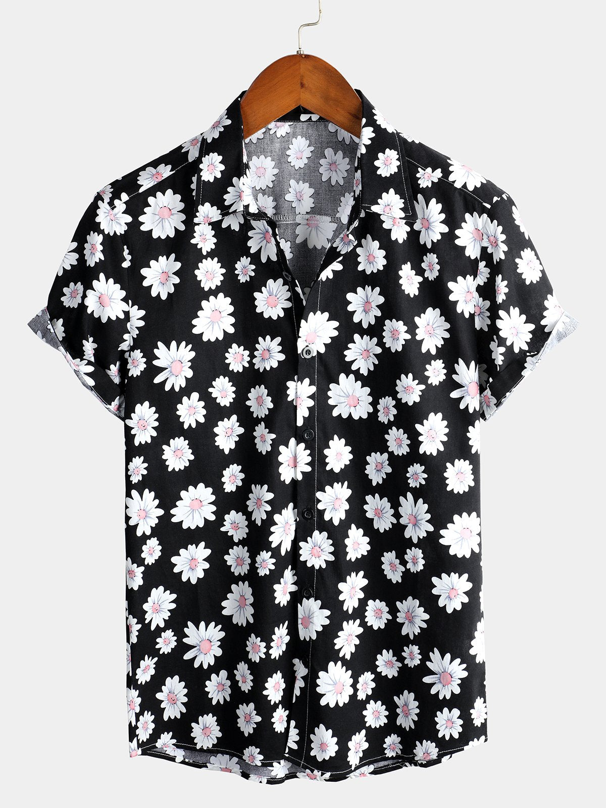 Marion | Herren Hawaii Hemd mit Gänseblümchen-Print aus Baumwolle