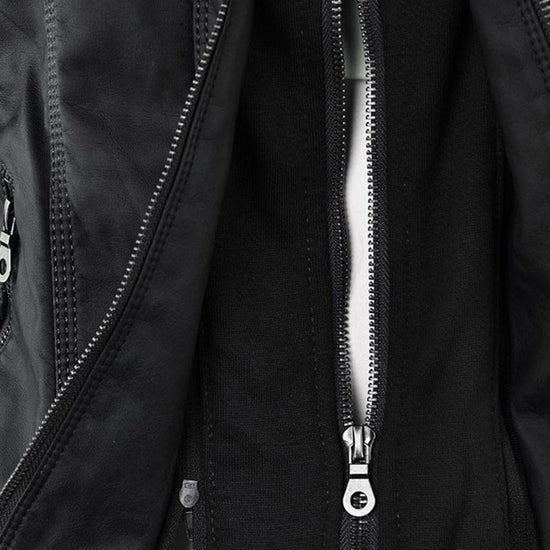 Benedikta | Wetterfeste Damen Lederjacke mit Kapuze