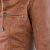 Benedikta | Wetterfeste Damen Lederjacke mit Kapuze