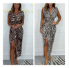 Leona | Sexy Damenkleid mit tiefem V-Ausschnitt und Leopardenprint