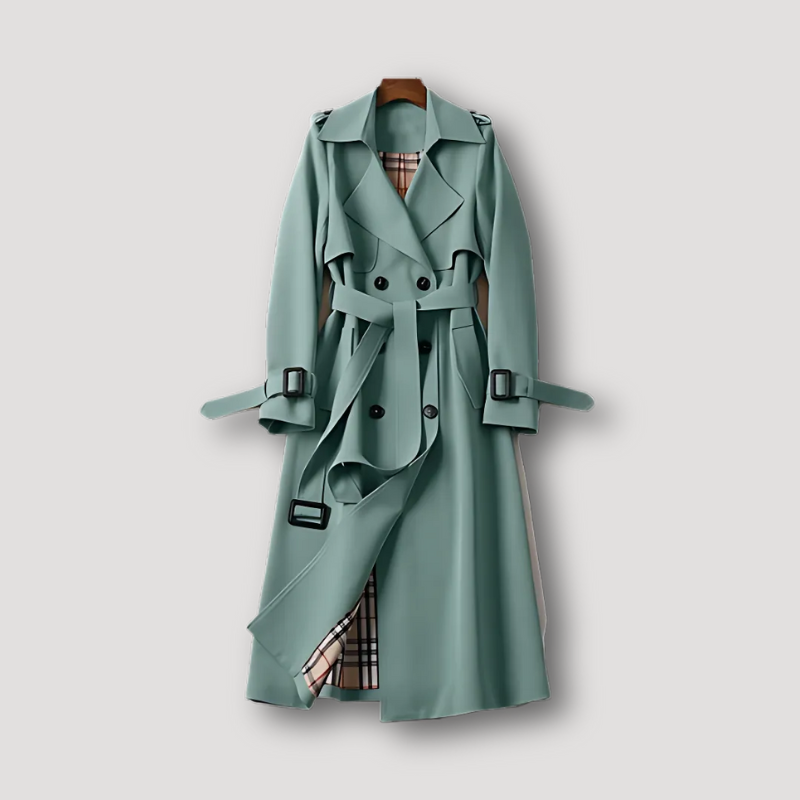 Nova | Trenchcoat mit Karo-Futter und Taillengürtel für den perfekten Winterlook