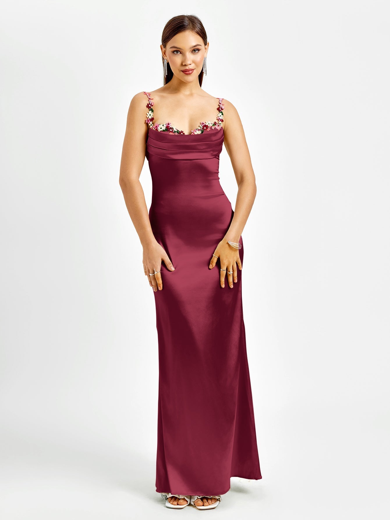 Irvin | Verzierter Träger-Rücken-Satin-Bodycon-Kleid