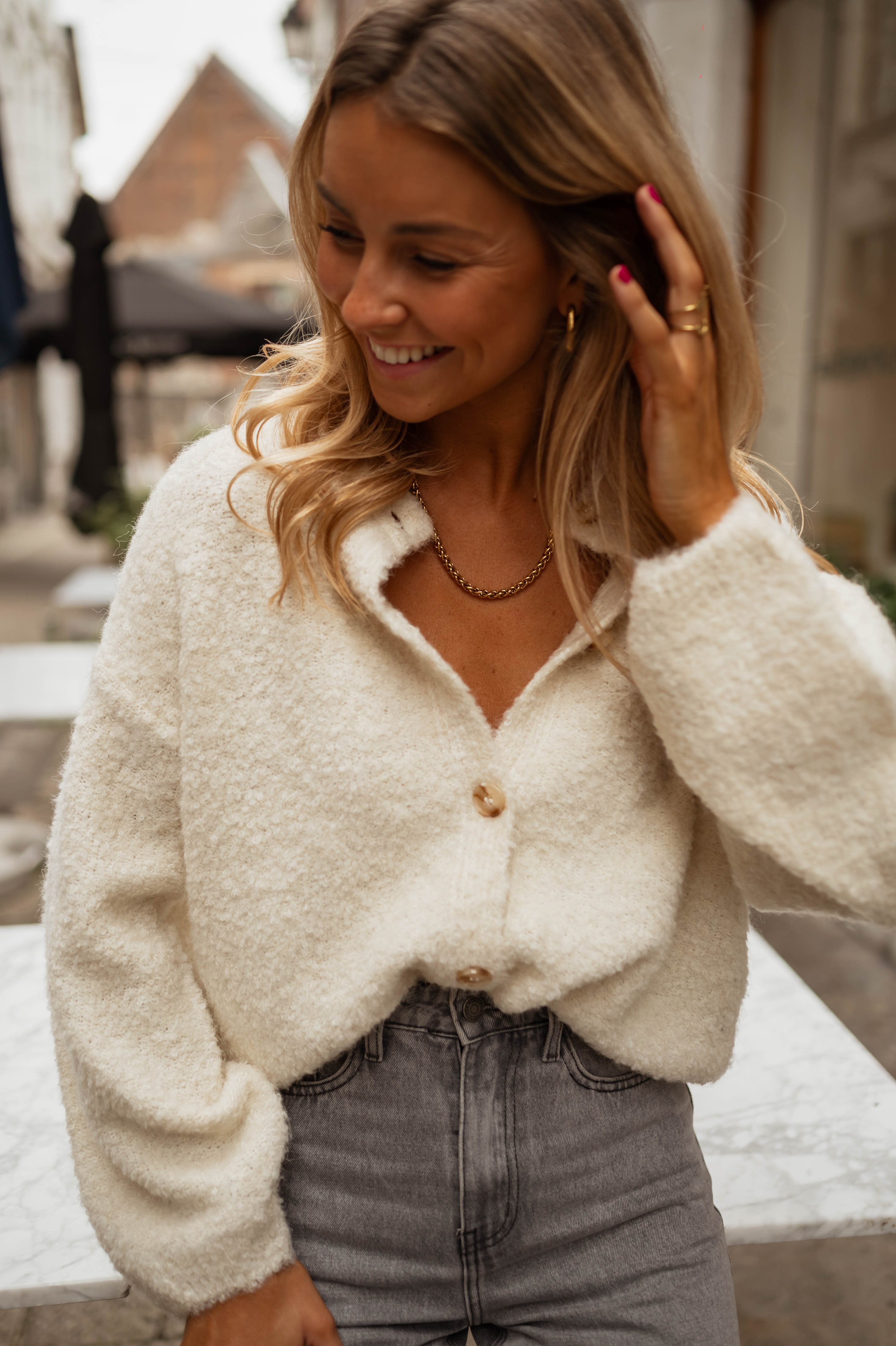 Gemina | Strickweste in Ecru