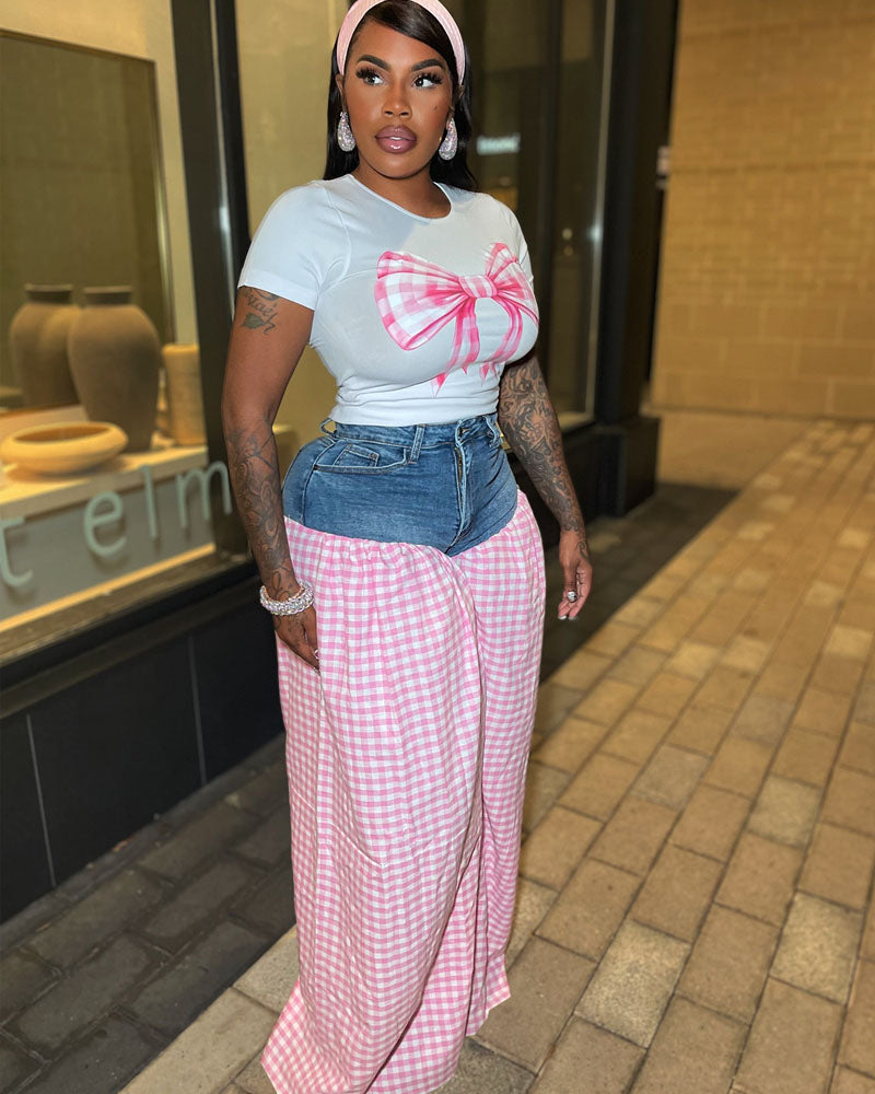 Marisa | Gingham Denim Set