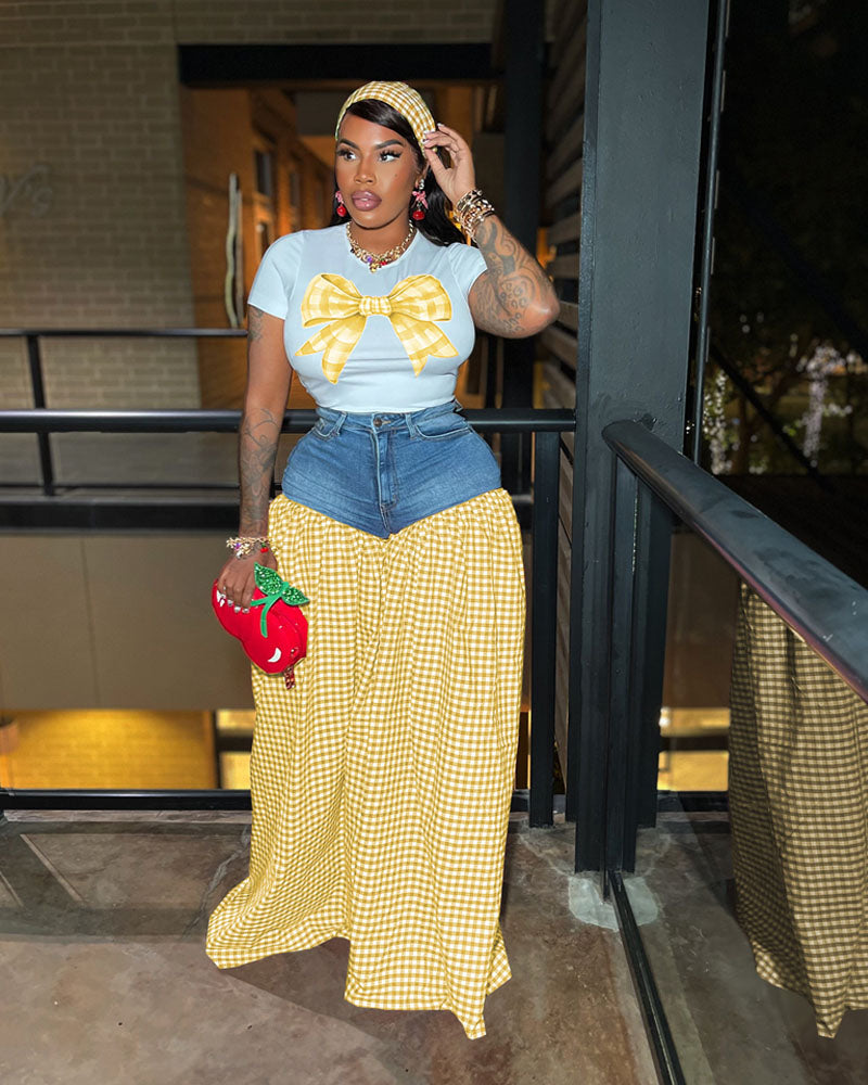 Marisa | Gingham Denim Set