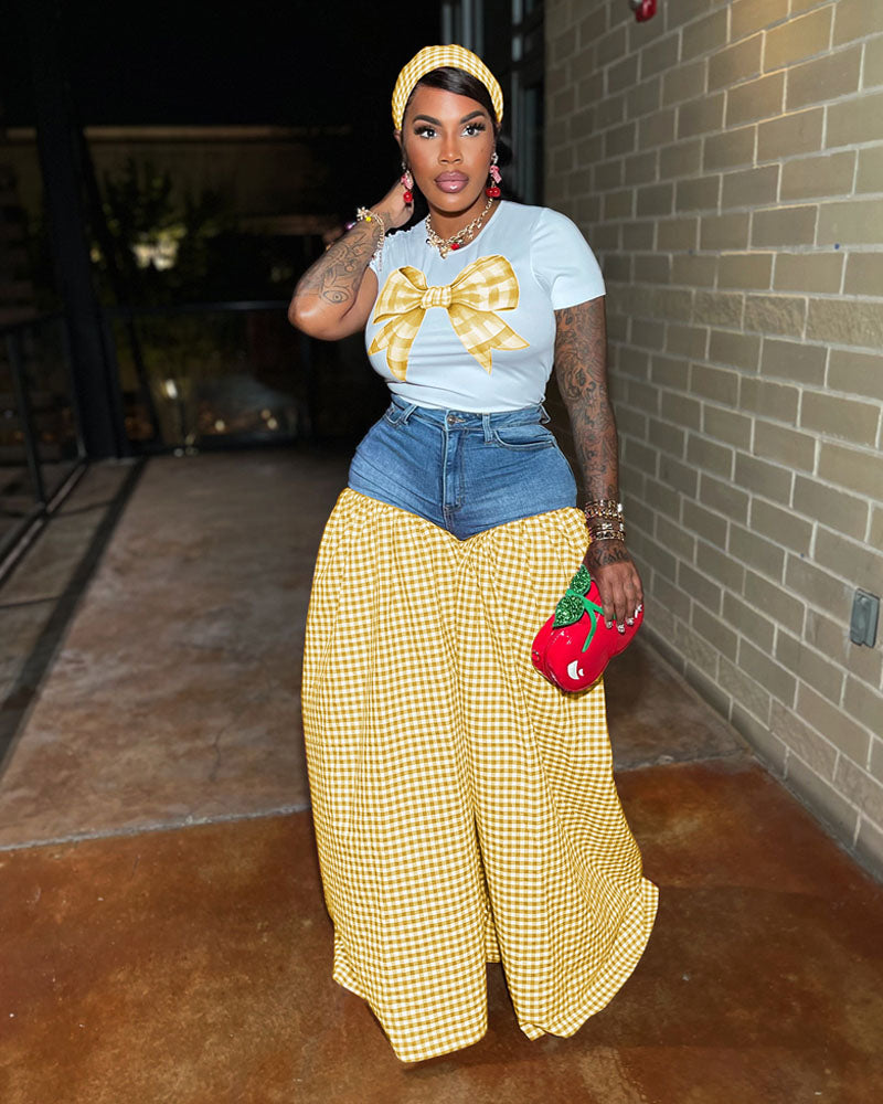 Marisa | Gingham Denim Set